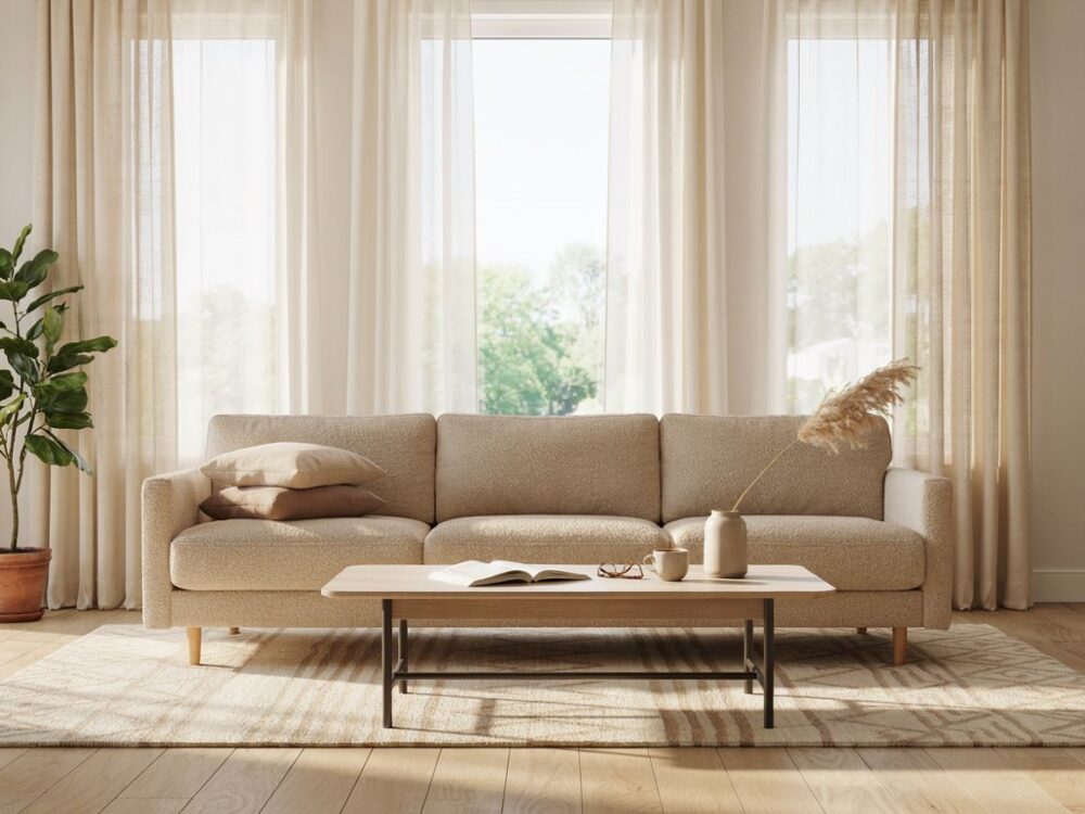 sofa w nowoczesnym salonie
